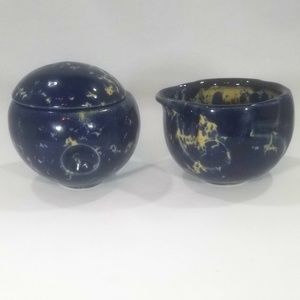 Vintage Pottery Creamer and Sugar BowlSet